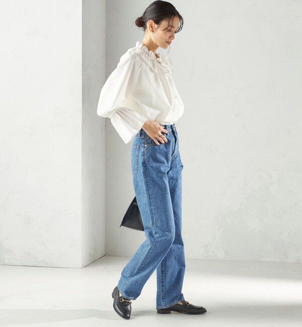 SHIPS for women「《予約》〈撥水加工 / UVカット〉タフタ フリルカラー キャンディースリーブ ブラウス（セレモニー対応可）」|シャツ・ブラウス|