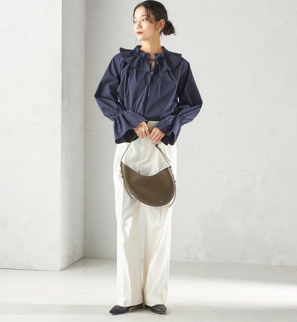 SHIPS for women「《予約》〈撥水加工 / UVカット〉タフタ フリルカラー キャンディースリーブ ブラウス（セレモニー対応可）」|シャツ・ブラウス|