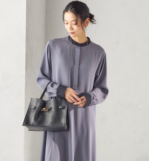 SHIPS for women「〈洗濯機可能〉ライト ダブルクロス バックフリル Aライン ワンピース（セレモニー対応可）」|ワンピース|