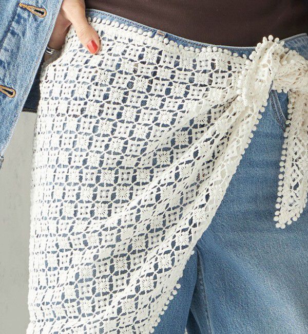 SHIPS for women「【SHIPS別注】BINDU: レース トライアングル スカーフ」|バンダナ・スカーフ|