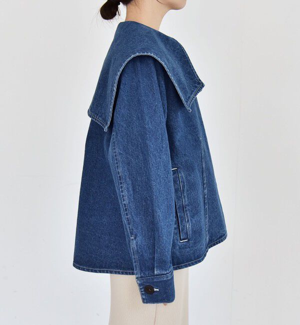 quaranciel「quaranciel:〈洗濯機可能〉セーラーカラー デニム ブルゾン」|デニムジャケット|