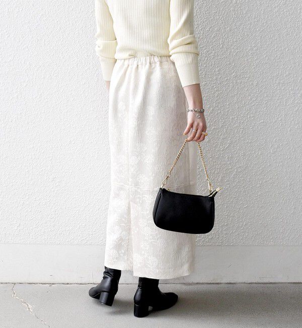 SHIPS any「SHIPS any:〈手洗い可能〉フラワー ジャカード Iライン タック スカート」|スカート|