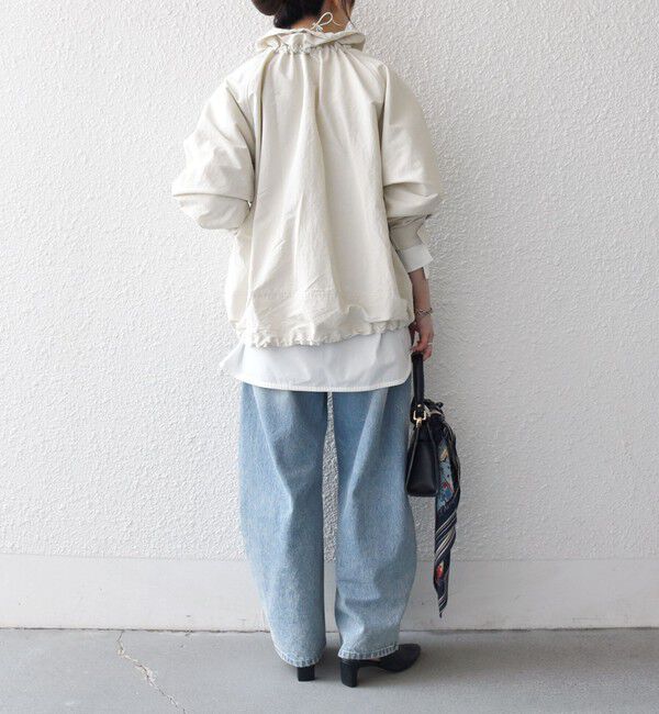 SHIPS any「《予約》SHIPS any:〈洗濯機可能〉ナイロン タスラン ギャザー スタンドカラー ブルゾン」|ブルゾン・スタジャン|