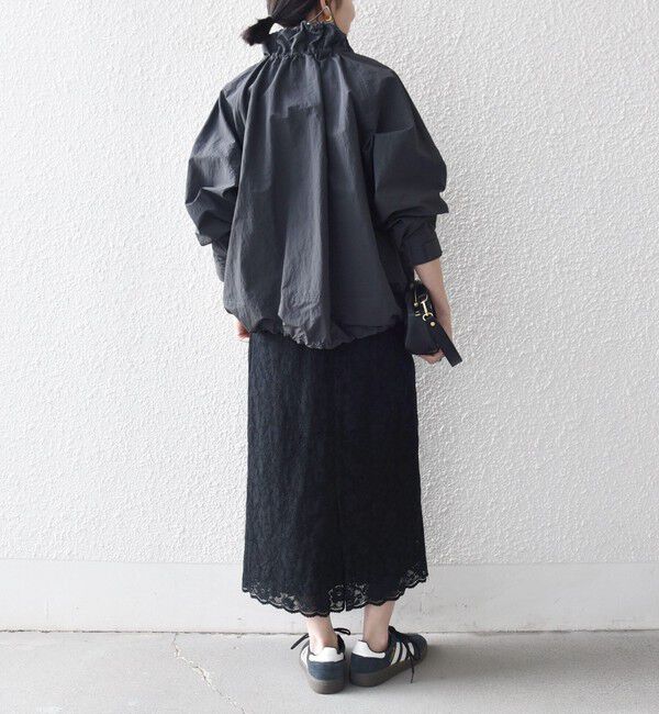 SHIPS any「《予約》SHIPS any:〈洗濯機可能〉ナイロン タスラン ギャザー スタンドカラー ブルゾン」|ブルゾン・スタジャン|