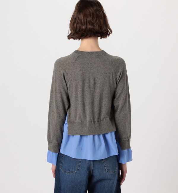 MACPHEE「ファブリックコンビ クルーネックプルオーバー」|ニット・セーター|