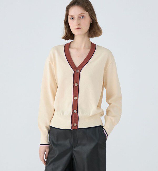 MACPHEE「ドライコットン Vネックカーディガン」|カーディガン|