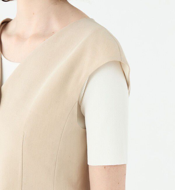 Ballsey「トリアセテートリネンストレッチ キャップスリーブジレ」|ベスト・ジレ|