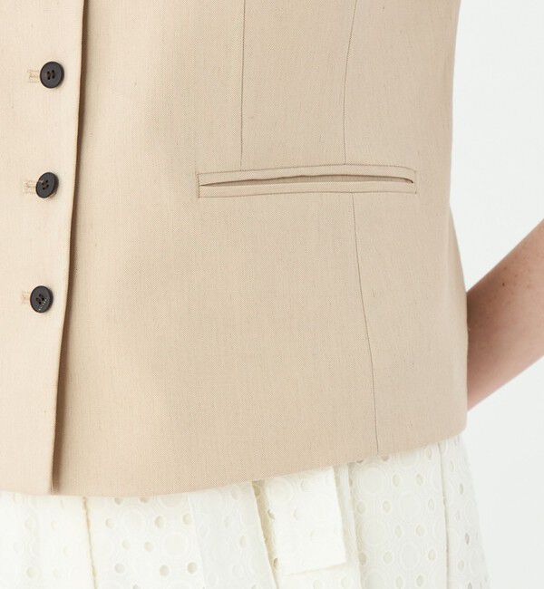 Ballsey「トリアセテートリネンストレッチ キャップスリーブジレ」|ベスト・ジレ|