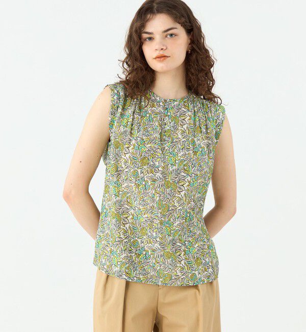 SOULEIADO「ポリエステルプリント スリーブレスブラウス」|シャツ・ブラウス|