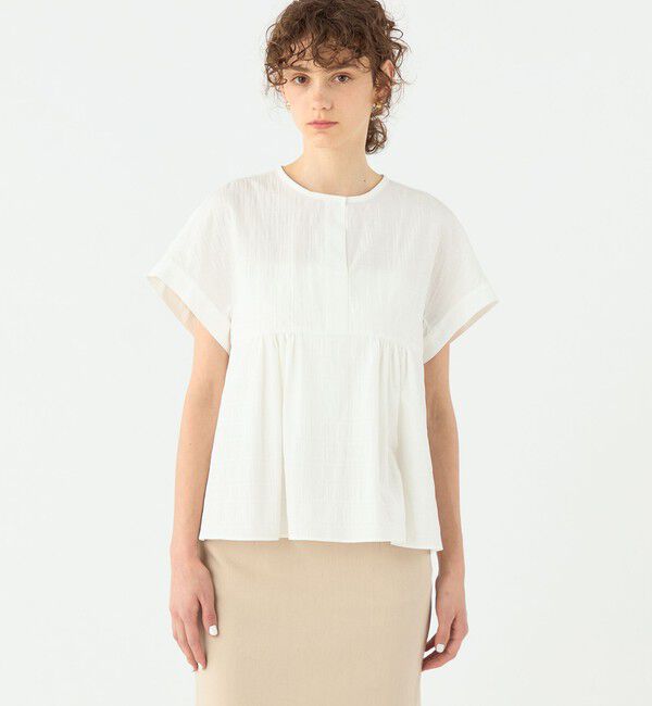 Ballsey「ボーダーサッカー サックブラウス」|シャツ・ブラウス|