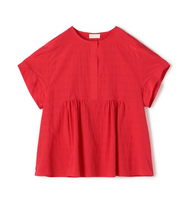 Ballsey「ボーダーサッカー サックブラウス」|シャツ・ブラウス|35 レッド