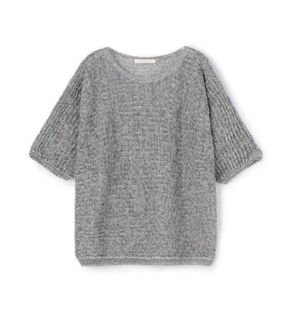 GALERIE VIE「コットンリネンムリネ ハーフスリーブプルオーバー」|ニット・セーター|16 グレー系
