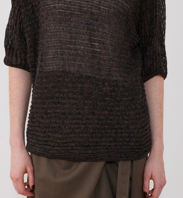 GALERIE VIE「コットンリネンムリネ ハーフスリーブプルオーバー」|ニット・セーター|