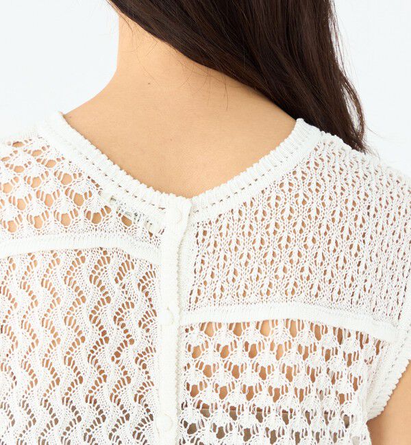 MACPHEE「レーシーギマ スリーブレスプルオーバー」|ニット・セーター|