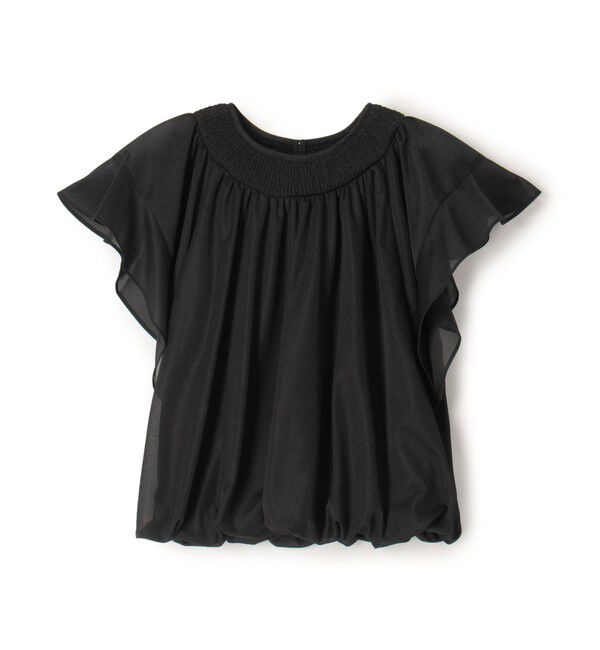 Ballsey「シアートリコット シャーリングネックブラウス」|シャツ・ブラウス|19 ブラック