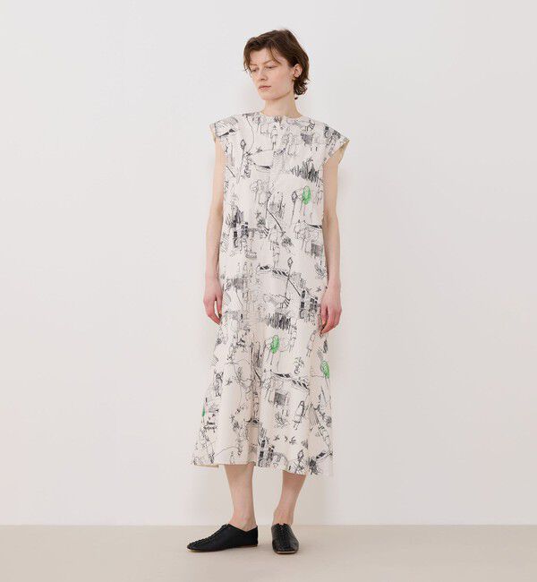 GALERIE VIE「グリーンスケーププリント フレンチスリーブワンピース」|ワンピース|