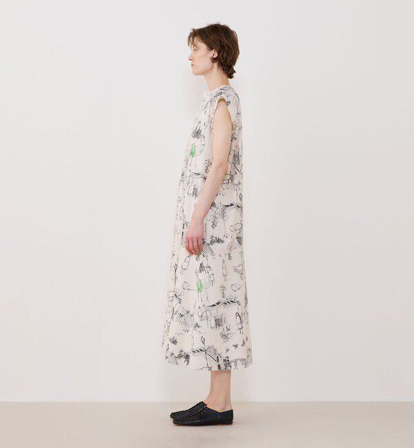 GALERIE VIE「グリーンスケーププリント フレンチスリーブワンピース」|ワンピース|