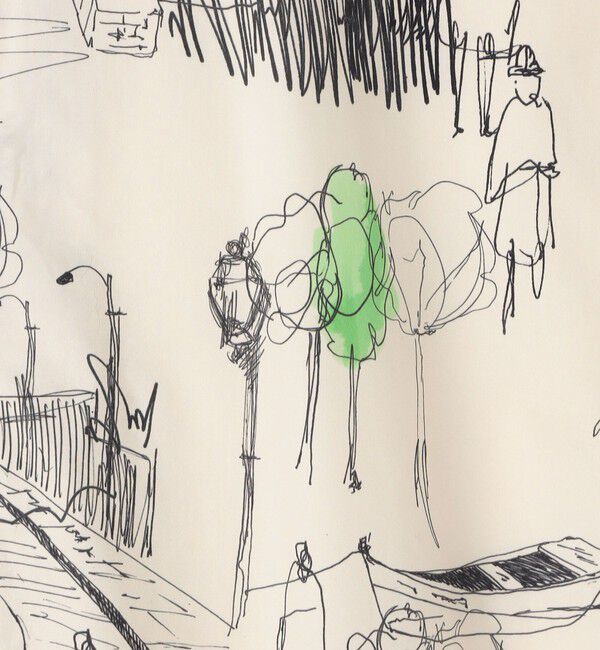 GALERIE VIE「グリーンスケーププリント フレンチスリーブワンピース」|ワンピース|