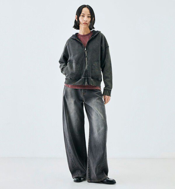 Edition「ブラックデニム バルーンパンツ」|デニム|