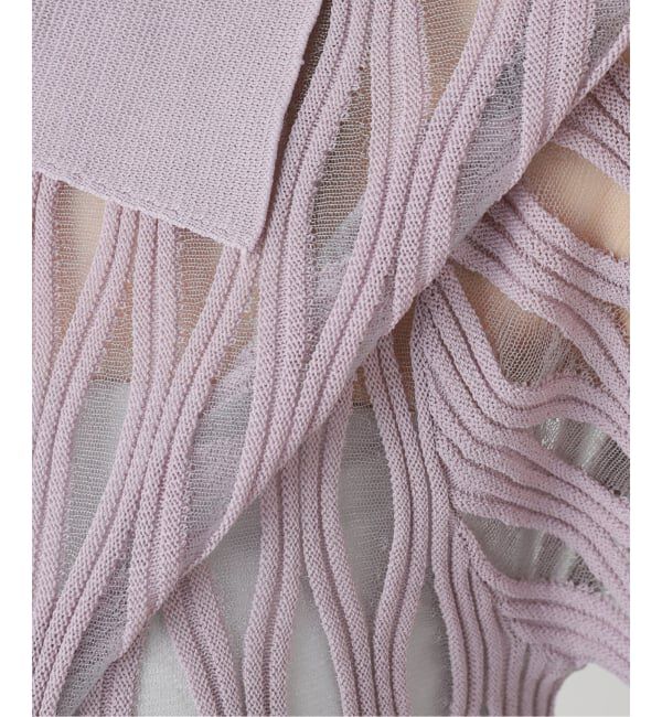  「TAAKK WAVEFORM MESH POLO KNIT TA26SS-KN065：ニット」|ニット・セーター|