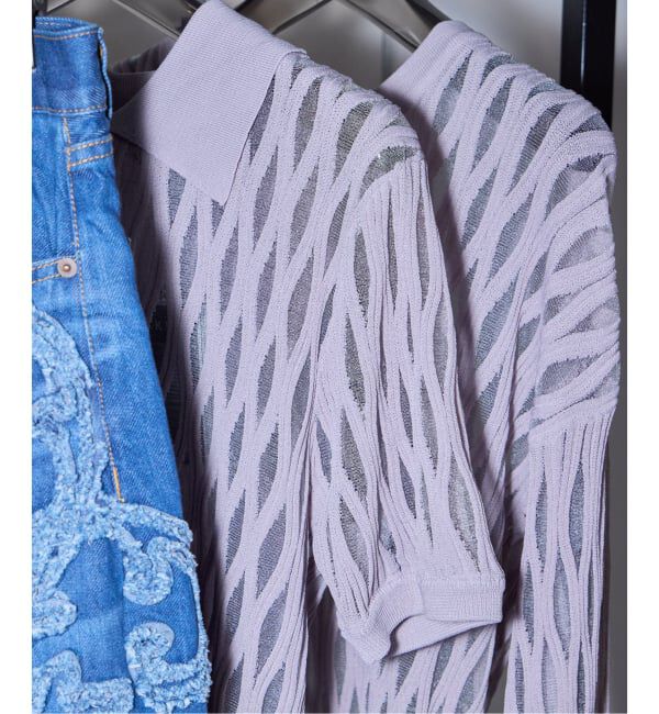  「TAAKK WAVEFORM MESH PULLOVER KNIT TA26SS-KN066：ニット」|ニット・セーター|