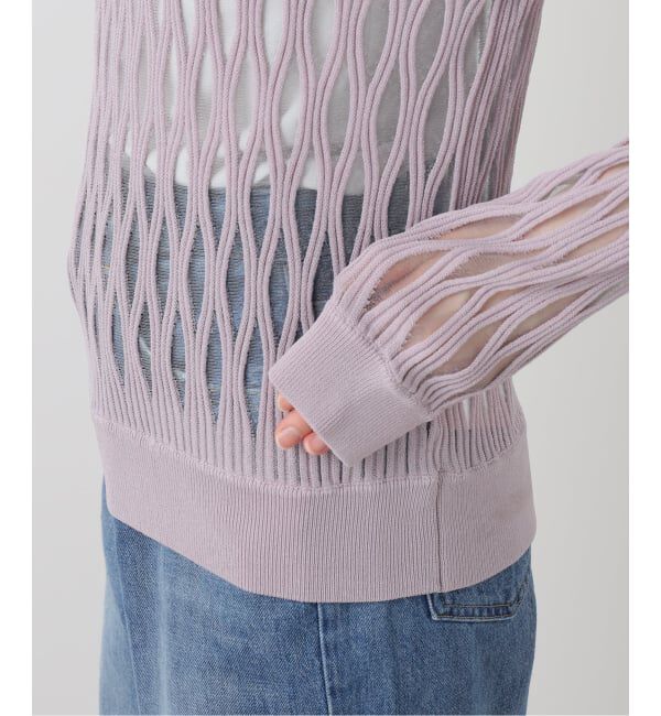  「TAAKK WAVEFORM MESH PULLOVER KNIT TA26SS-KN066：ニット」|ニット・セーター|
