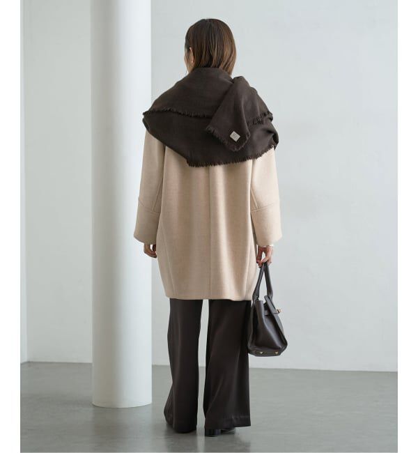 IENA「Super140 フォルムコート」|ノーカラーコート|