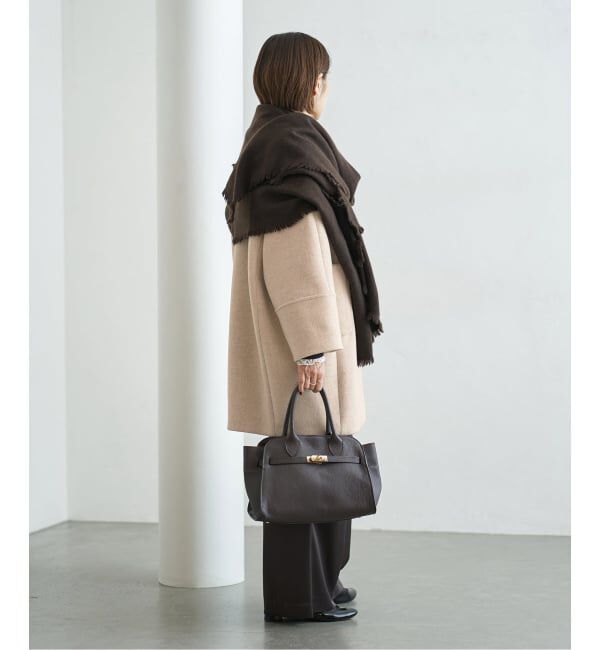 IENA「Super140 フォルムコート」|ノーカラーコート|