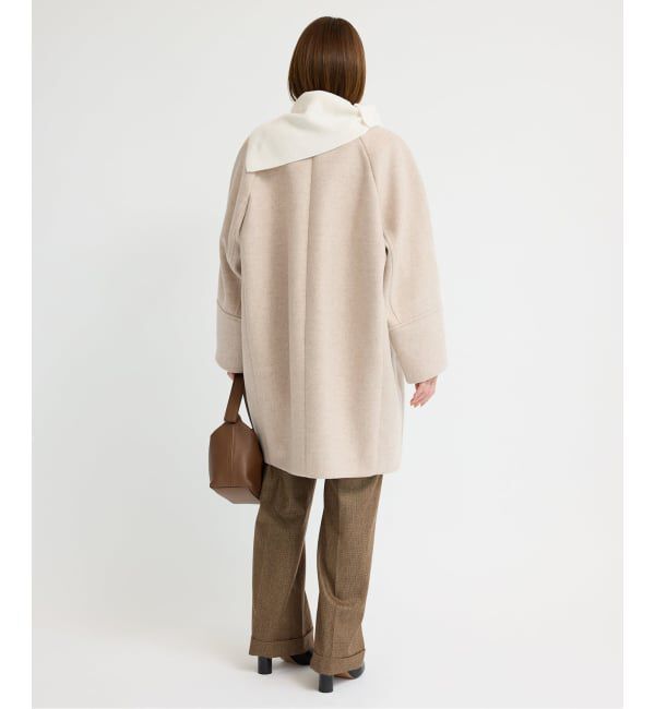 IENA「Super140 フォルムコート」|ノーカラーコート|