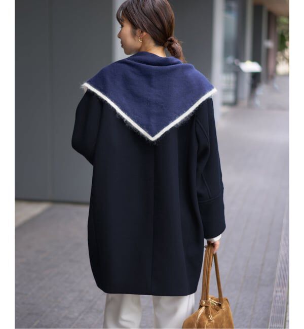 IENA「Super140 フォルムコート」|ノーカラーコート|