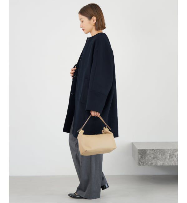 IENA「Super140 フォルムコート」|ノーカラーコート|