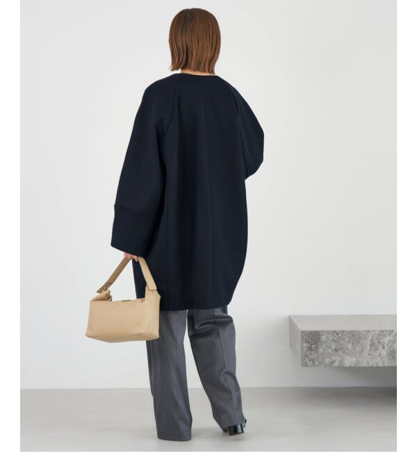 IENA「Super140 フォルムコート」|ノーカラーコート|