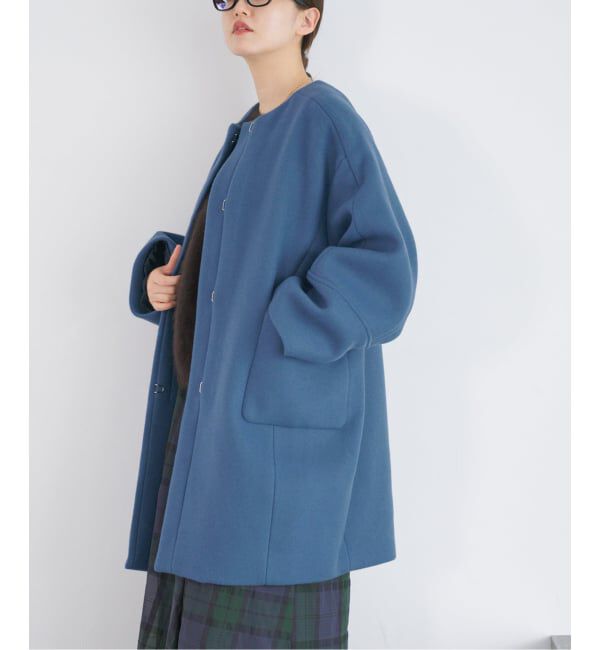 IENA「Super140 フォルムコート」|ノーカラーコート|