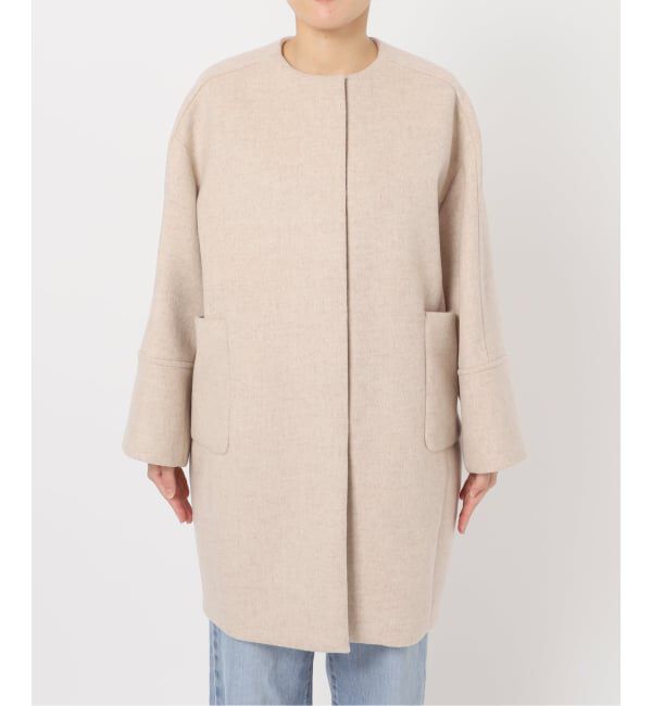 IENA「Super140 フォルムコート」|ノーカラーコート|