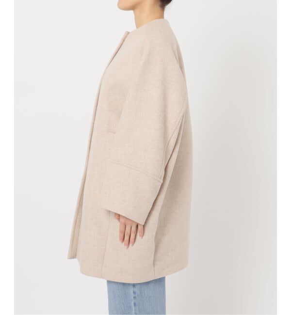 IENA「Super140 フォルムコート」|ノーカラーコート|