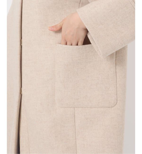 IENA「Super140 フォルムコート」|ノーカラーコート|