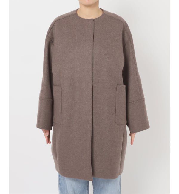 IENA「Super140 フォルムコート」|ノーカラーコート|