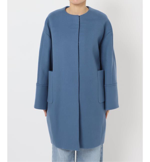 IENA「Super140 フォルムコート」|ノーカラーコート|