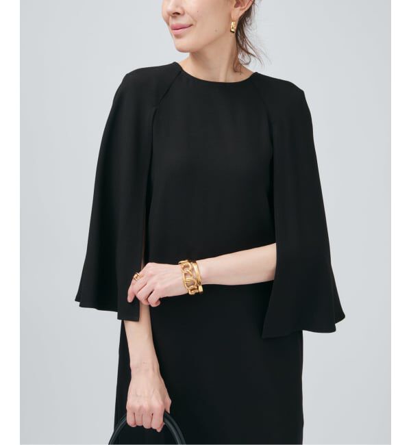 VERMEIL par iena「ACEPOLYバックサテンケープ風ワンピース」|ワンピース|