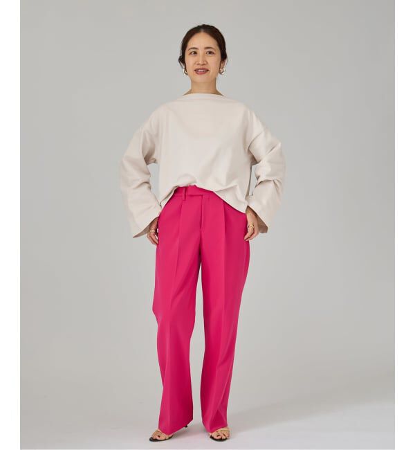 VERMEIL par iena「《追加3》ダブルクロスストレッチパンツ」|スラックス|