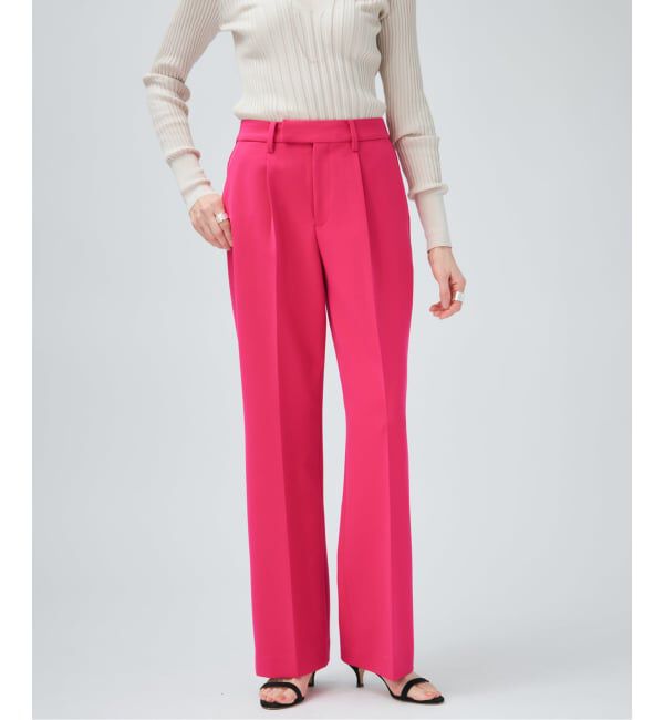 VERMEIL par iena「《追加3》ダブルクロスストレッチパンツ」|スラックス|ピンク