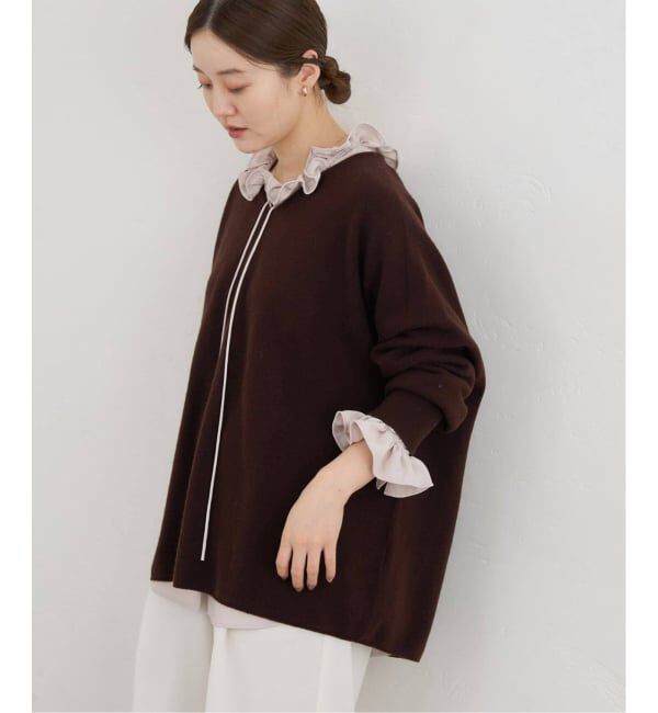 IENA「《追加4》Fineニュージーウール ニュアンス Vプルオーバー」|ニット・セーター|