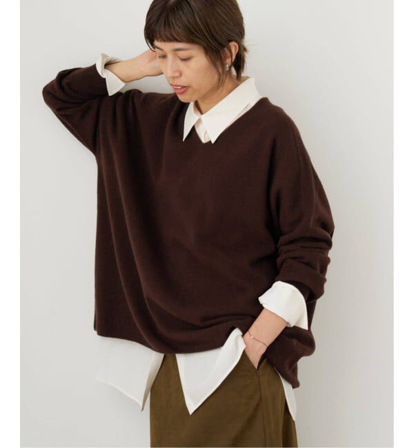 IENA「《追加4》Fineニュージーウール ニュアンス Vプルオーバー」|ニット・セーター|