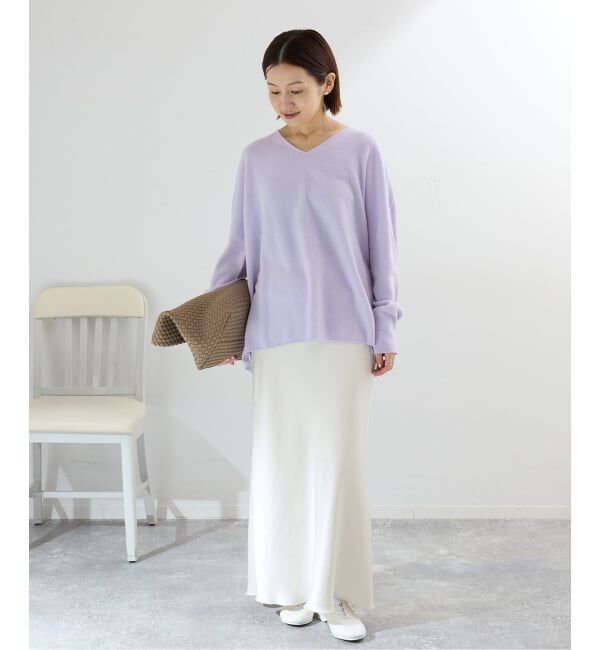 IENA「《追加4》Fineニュージーウール ニュアンス Vプルオーバー」|ニット・セーター|