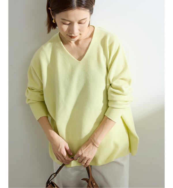 IENA「《追加4》Fineニュージーウール ニュアンス Vプルオーバー」|ニット・セーター|
