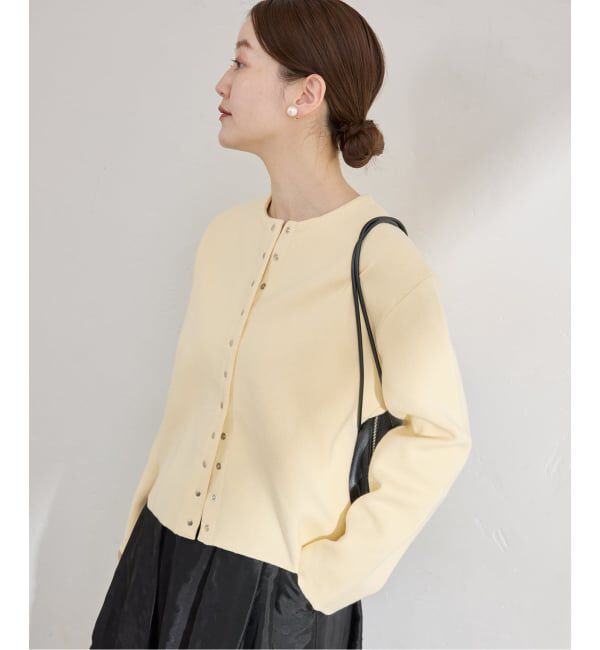 IENA「《追加2》ダブルフェイススナップカーディガン」|カーディガン|