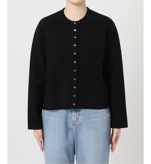 IENA「《追加2》ダブルフェイススナップカーディガン」|カーディガン|
