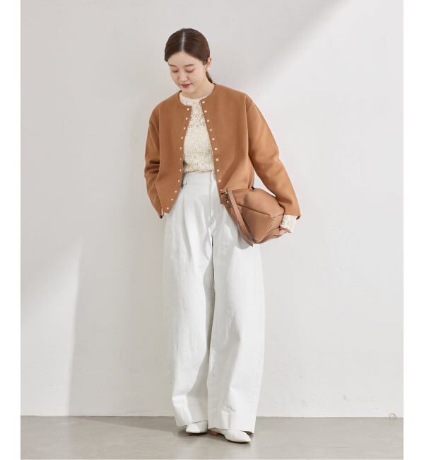 IENA「《追加2》ダブルフェイススナップカーディガン」|カーディガン|