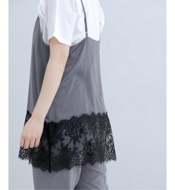 IENA「《予約》リバーレースサテンキャミソール」|キャミソール|グレー