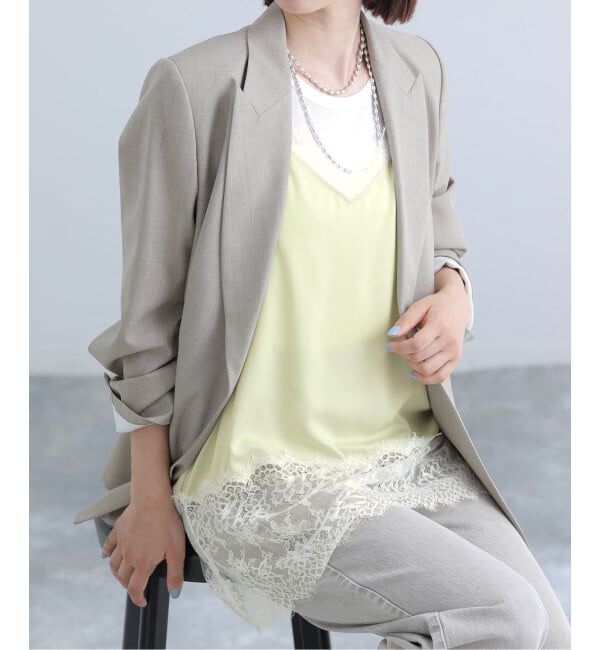 IENA「《予約》リバーレースサテンキャミソール」|キャミソール|